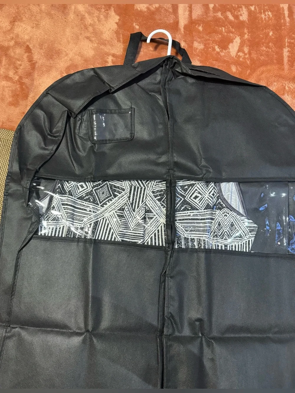 Two Black Hanging Garment Bags With Mesh Pockets. - Picture 7 of 14